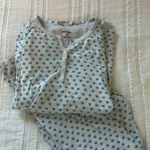 Roller rabbit mint heart pajama set